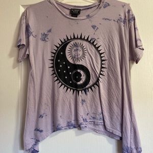 Purple Tie Dye Sun and Moon Tee
